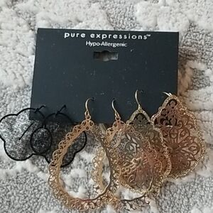 3 Pair Dangling Earrings